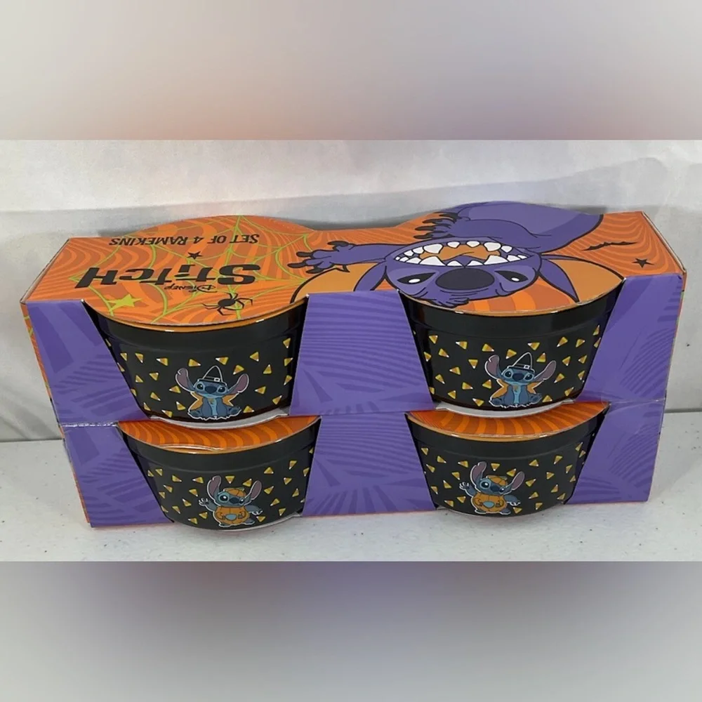 Disney Stitch Halloween candy corn set of 4 Ramekins - LAST SET!  BRAND NEW!